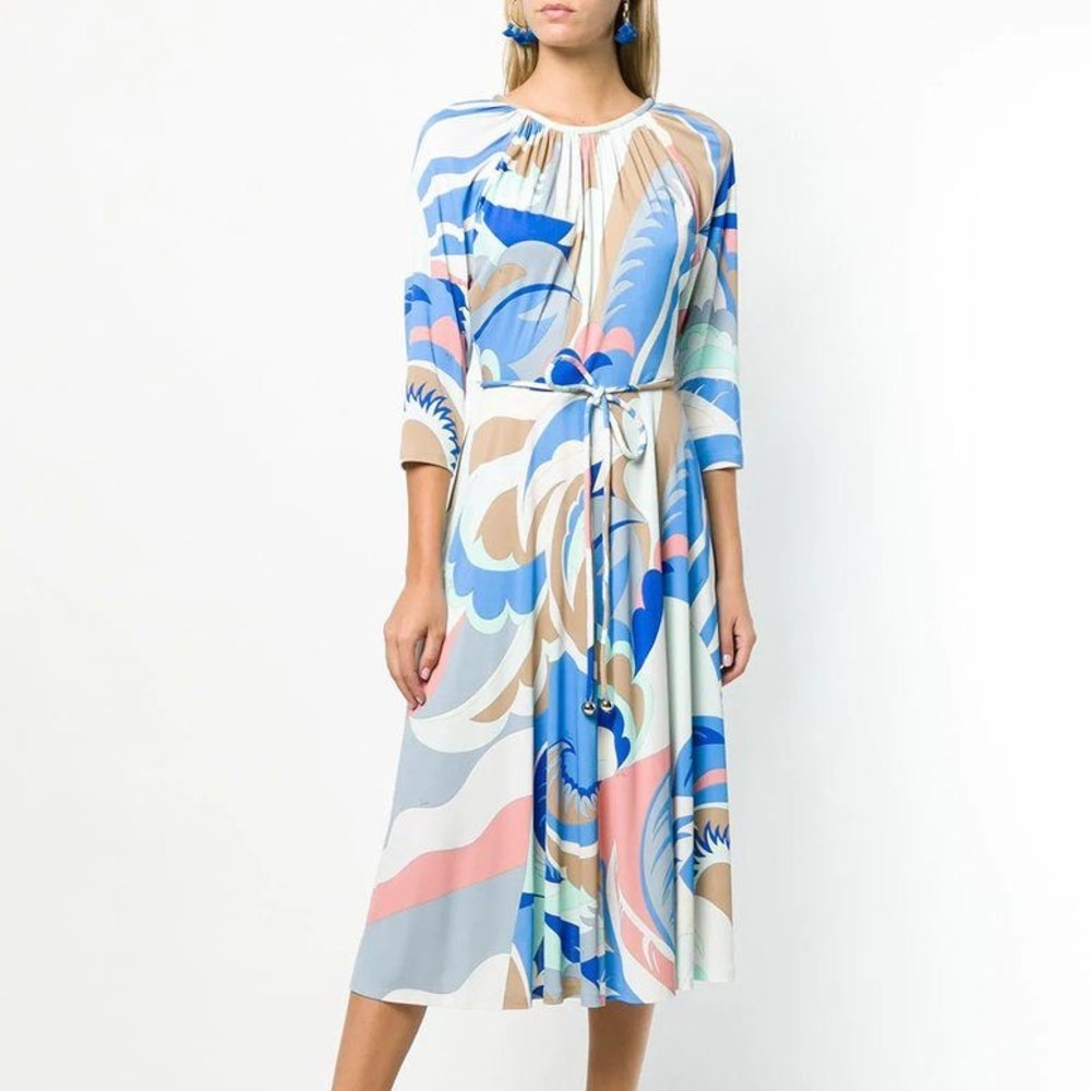Auth. Emilio Pucci acapulco gathered dress